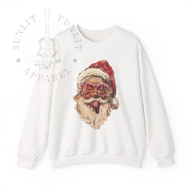 Vintage Santa Tongue Christmas Sweater - Sunlit Funlit Country Music Tees